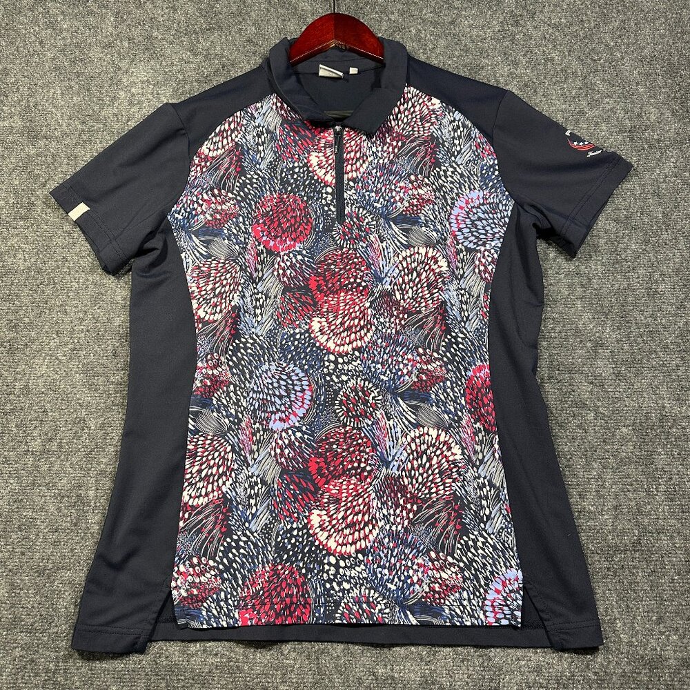 Ping Top Womens 12 Polo Shirt Zip Neck Golf Logo Junior Solheim Cup 2019
